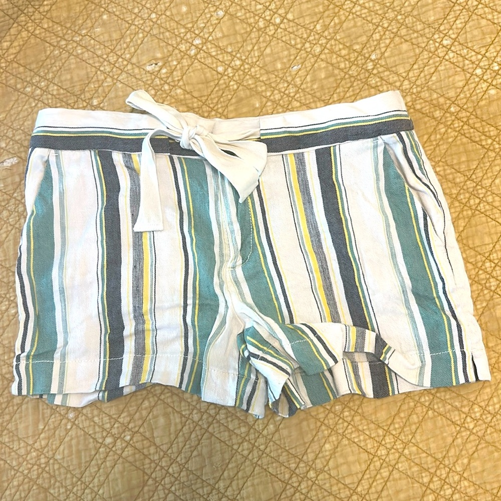 Loft Striped Linen Shorts